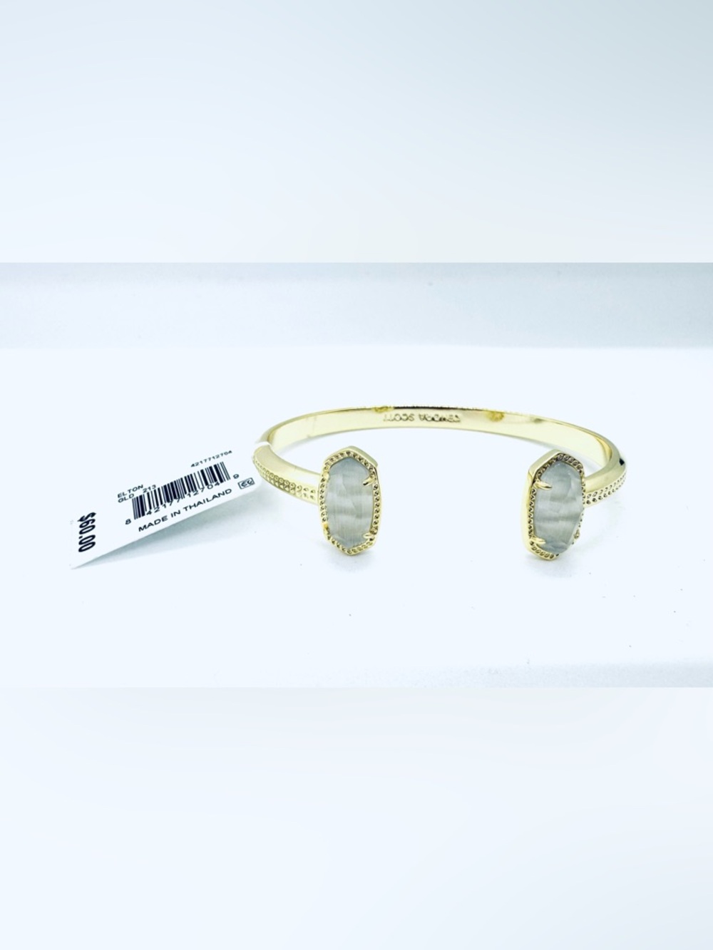 Kendra Scott Gold Cuff Bracelet with Slate Glass Stone
